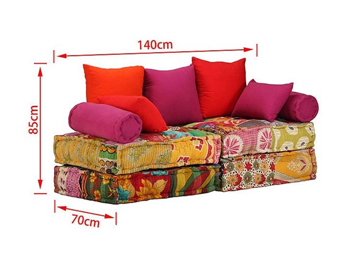 Modułowa sofa patchwork Demri 2D Szerokość 70 cm Modułowe Boki Z bokami