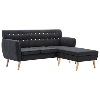 Tapicerowana pikowana sofa Larisa 2D - ciemnoszara