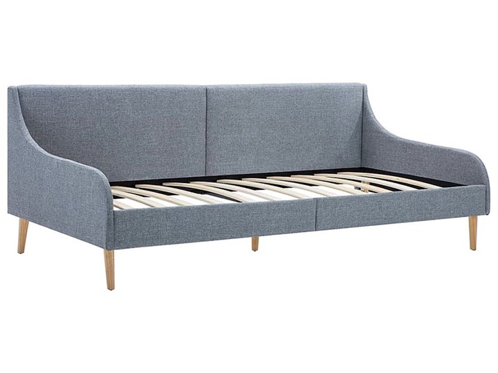Efektowne tapicerowane łóżko Welles – jasnoszare Tworzywo sztuczne Drewno Kategoria Łóżka dla dzieci