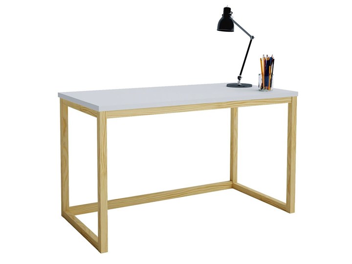 Skandynawskie biurko Inelo T4 - 140x60 cm Drewno Kategoria Biurka Szerokość 138 cm Szerokość 140 cm Biurko konsola Sosna Kolor Beżowy