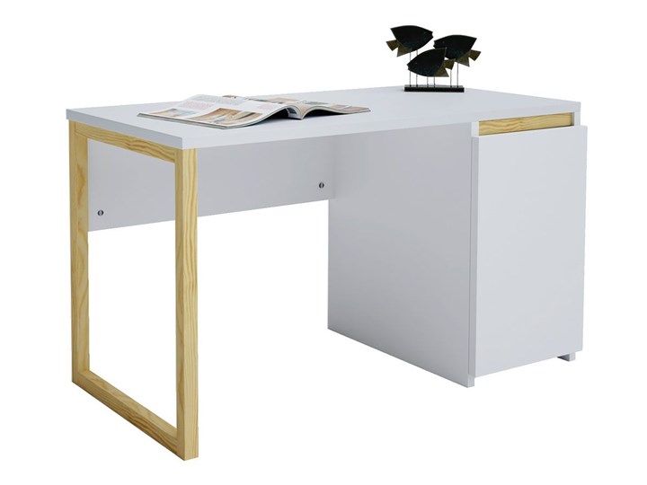 Skandynawskie biurko z szafką Inelo X4 Szerokość 100 cm Drewno Sosna Głębokość 50 cm Kategoria Biurka