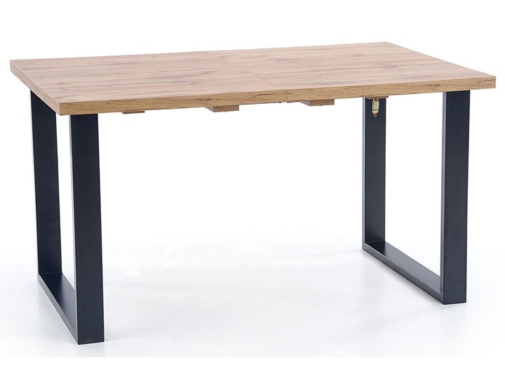 Drewniany rozkładany stół do salonu Lucy 2X Wysokość 74 cm Szerokość 90 cm Kolor Czarny Długość 90 cm Drewno Rozkładanie Rozkładane