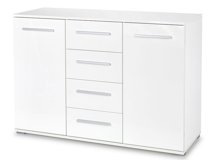 Komoda Lines C3 - biała Wysokość 82 cm Szerokość 116 cm Z szafkami i szufladami Kolor Biały