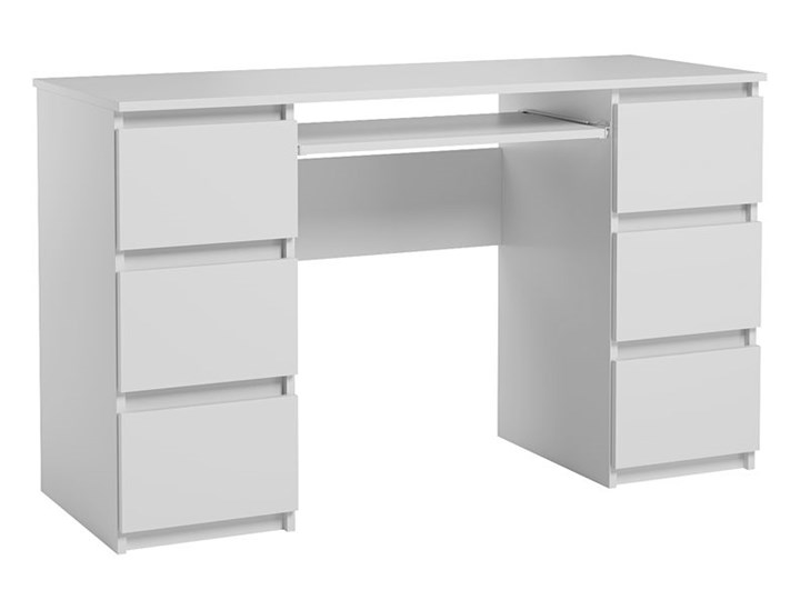 Matowe biurko białe - Aglo 2X Głębokość 50 cm Szerokość 130 cm Kategoria Biurka