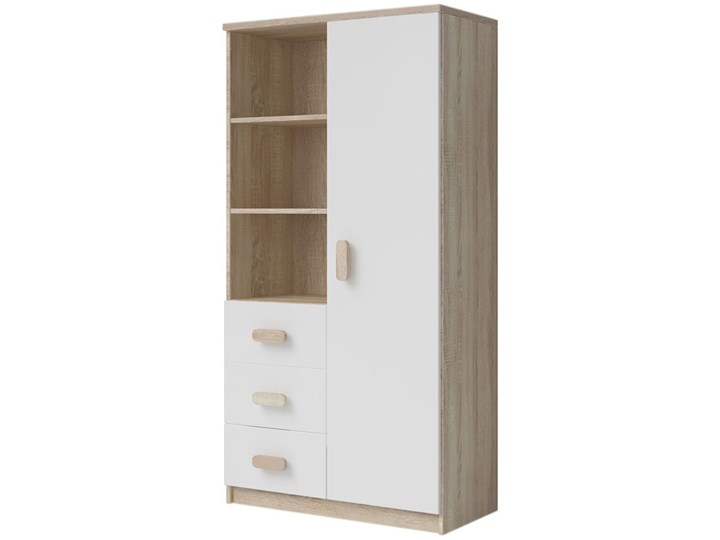Nowoczesny regał z kolorowymi uchwytami Florentino 8X - dąb sonoma Wysokość 160 cm Uniwersalne Drewno Styl Klasyczny Szerokość 80 cm Kategoria Witryny