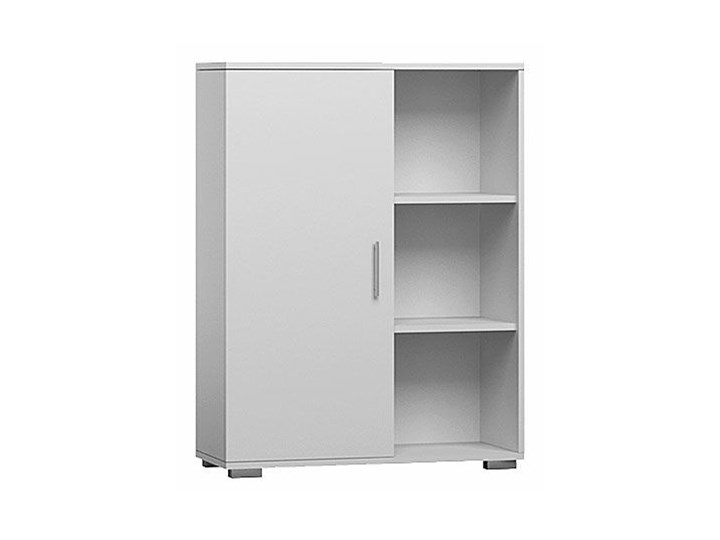 Komoda Pixelo - biała Płyta MDF Z witrynami Wysokość 100 cm Szerokość 80 cm Głębokość 30 cm Z szafkami Kolor Biały