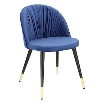 Glamour krzesło welurowe Vivvi - niebieskie