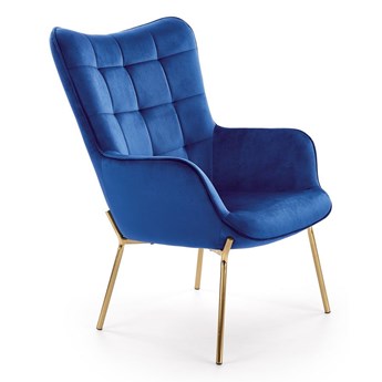 Fotel w stylu glamour Zefir 3X - granatowy