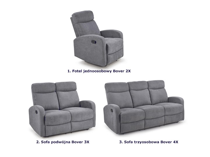 Fotel rozkładany Bover 2X - popielaty Szerokość 75 cm Styl Nowoczesny Pomieszczenie Salon