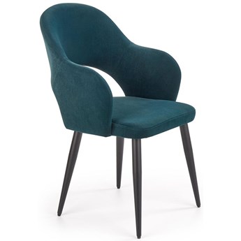 Welurowe krzesło typu ludwik Ofelio - ciemnozielone