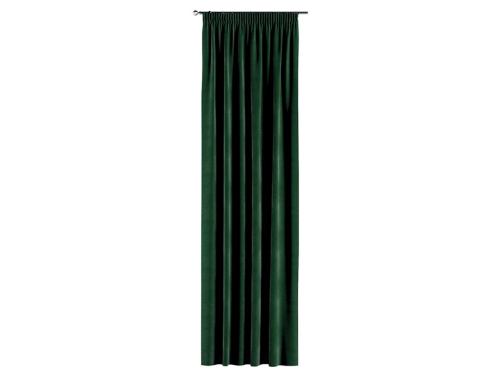Zasłona na taśmie marszczącej 1 szt., butelkowa zieleń, 1szt 130 × 260 cm, Velvet 130x260 cm Pomieszczenie Salon Zasłona prześwitująca Poliester Kategoria Zasłony