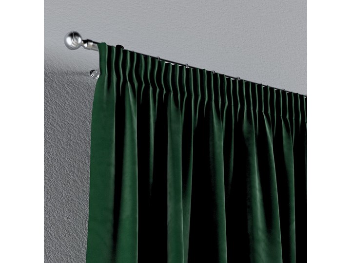 Zasłona na taśmie marszczącej 1 szt., butelkowa zieleń, 1szt 130 × 260 cm, Velvet Poliester Zasłona prześwitująca 130x260 cm Kolor Zielony