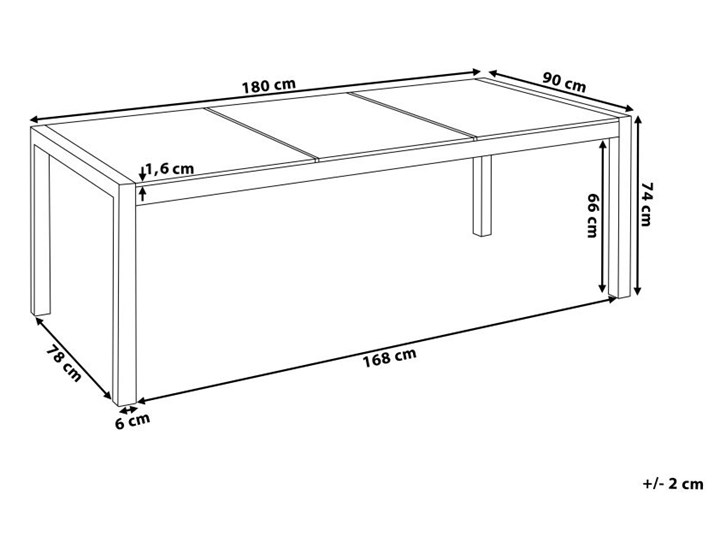 Zestaw mebli ogrodowych jadalniany czarny palony stół granit/bazalt 180 x 90 cm 6 krzeseł tekstylnych sztaplowanych Zawartość zestawu Krzesła Tworzywo sztuczne Stoły z krzesłami Stal Kategoria Zestawy mebli ogrodowych