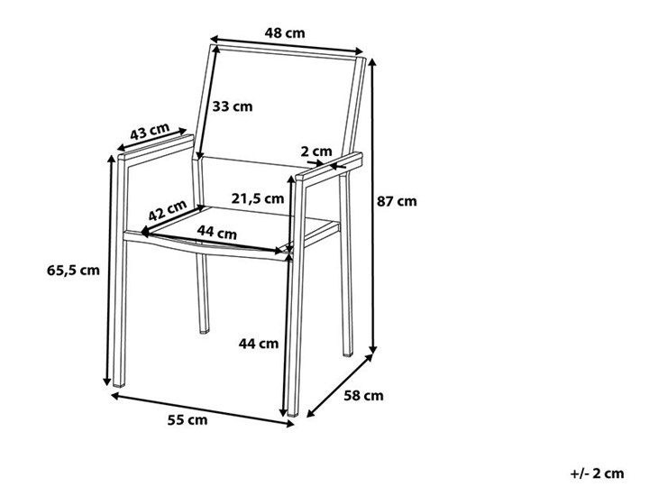 Zestaw mebli ogrodowych jadalniany czarny palony stół granit/bazalt 180 x 90 cm 6 krzeseł tekstylnych sztaplowanych Stal Stoły z krzesłami Tworzywo sztuczne Styl Nowoczesny
