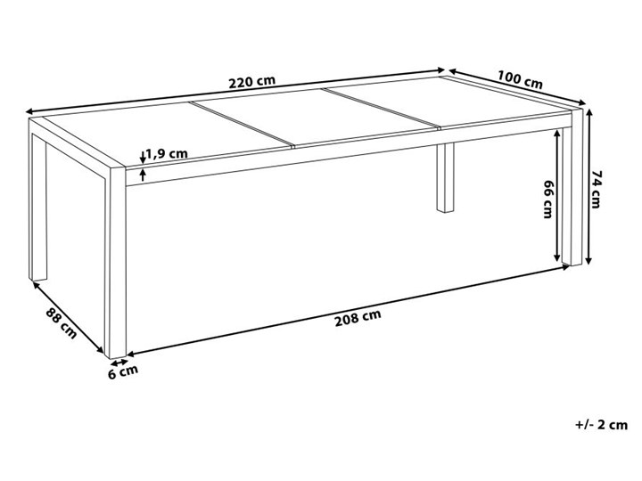 Beliani Zestaw mebli ogrodowych jadalniany czarny stół granit/bazalt 220 x 100 cm 8 krzeseł tekstylnych sztaplowanych Stoły z krzesłami Stal Tworzywo sztuczne Styl Nowoczesny