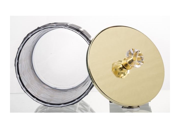 SZKLANY POJEMNIK/BOMBONIERKA GRANAT POKRYWKA ZŁOTA LUNA15x10,5x10,5CM Na produkty sypkie Szkło Metal Typ Pojemniki