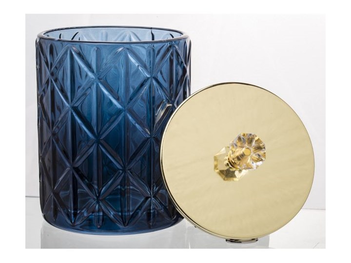 SZKLANY POJEMNIK/BOMBONIERKA GRANAT POKRYWKA ZŁOTA LUNA15x10,5x10,5CM Metal Na produkty sypkie Szkło Kolor Złoty Typ Pojemniki
