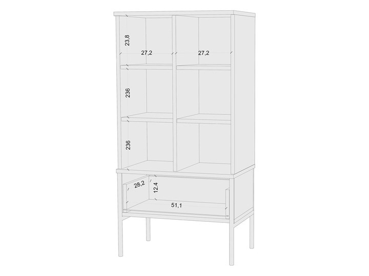 Wysoka komoda w stylu glamour Perilla 4X - Granat-Róż Z szafkami i szufladami Szerokość 60 cm Wysokość 120 cm Kolor Granatowy