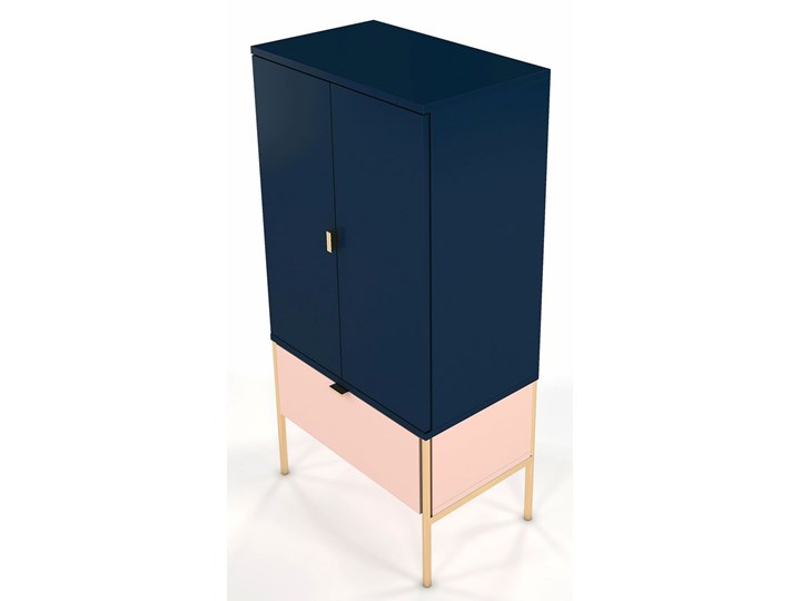 Wysoka komoda w stylu glamour Perilla 4X - Granat-Róż Wysokość 120 cm Styl Nowoczesny Szerokość 60 cm Z szafkami i szufladami Kolor Różowy