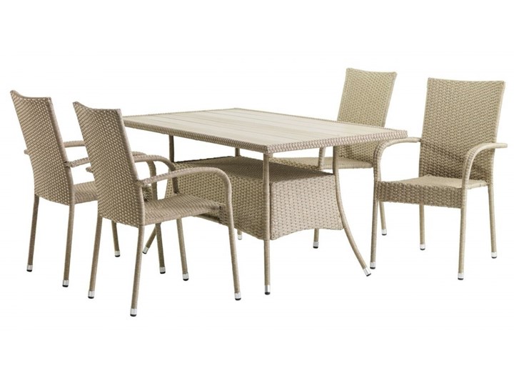 Meble ogrodowe BRANCO zestaw stół + 6 foteli technorattan ...