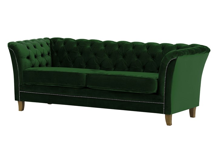 Sofa trzyosobowa Karin Chesterfield Szerokość 211 cm Głębokość 81 cm Boki Z bokami Materiał obicia Tkanina