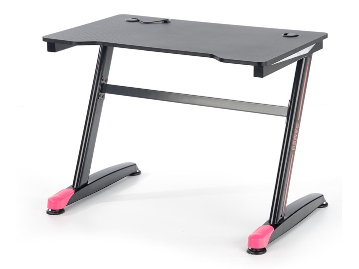 Gamingowe biurko z oświetleniem LED B40 Biurko gamingowe Stal Metal Biurko komputerowe Płyta MDF Głębokość 60 cm Biurko z nadstawką Szerokość 100 cm Pomieszczenie Pokój nastolatka