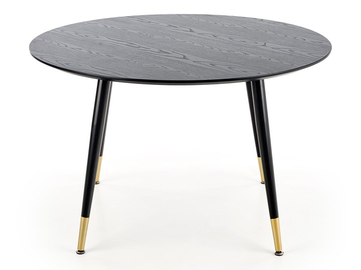 Czarny stół z okrągłym blatem w stylu glamour Embos