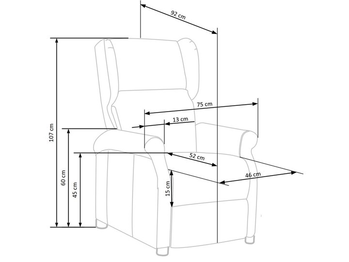 rozkładany fotel uszak wypoczynkowy alden 2x - granatowy