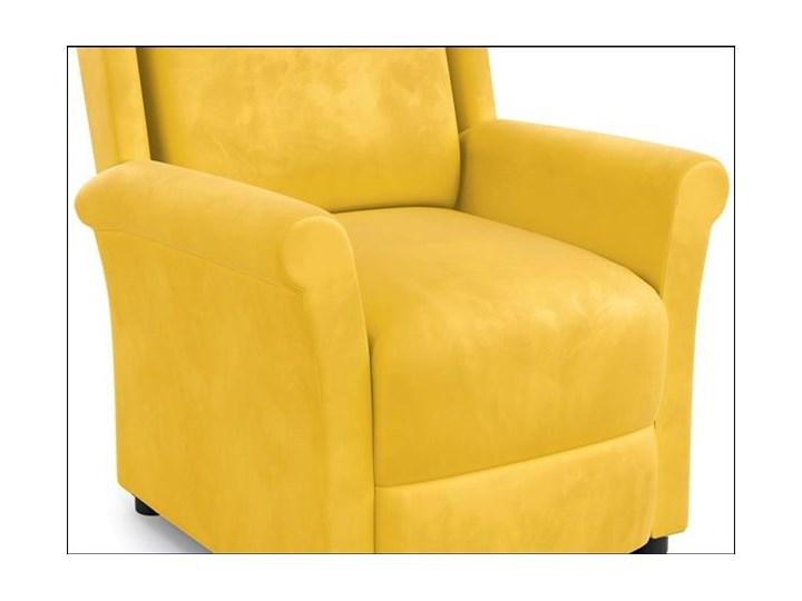 Rozkładany fotel uszak Alden 2X - musztardowy Szerokość 92 cm Fotel rozkładany Szerokość 75 cm Kolor Żółty Styl Nowoczesny