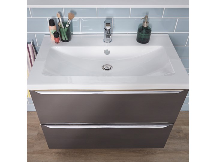 Umywalka ceramiczna GoodHome Nira 81 cm z syfonem Prostokątne Ceramika Kategoria Umywalki