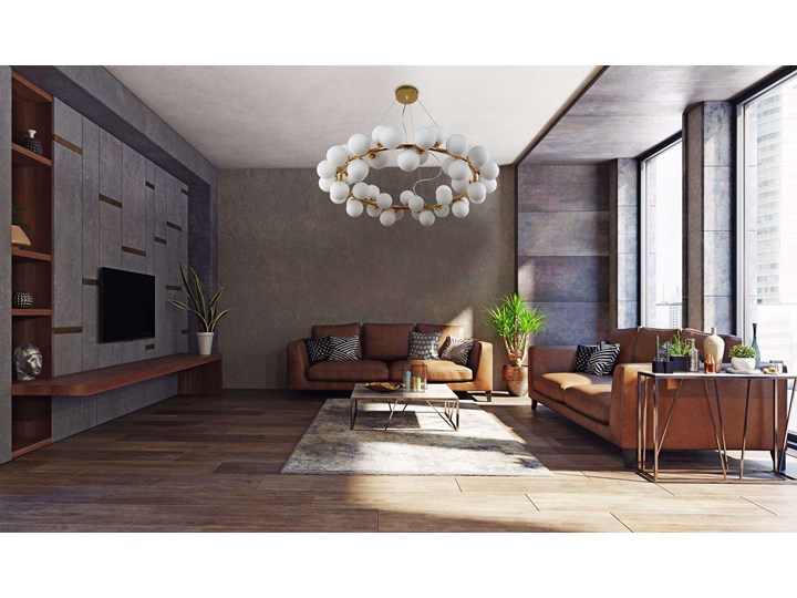 NOWOCZESNA LAMPA WISZĄCA ZŁOTA MARSIADA W25 Lampa z kloszem Szkło Metal Kategoria Lampy wiszące
