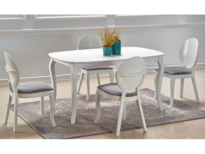 Rozkładany elegancki stół Reval - biały Szerokość 90 cm Wysokość 76 cm Długość 190 cm  Długość 90 cm  Rozkładanie