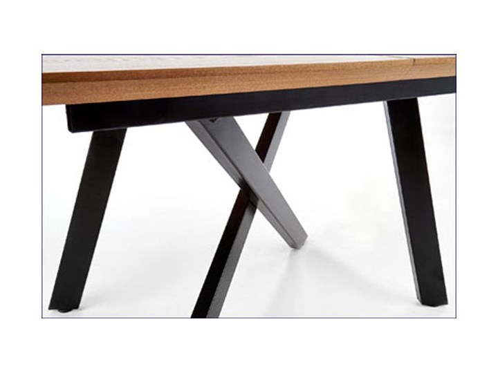 Rozkładany stół loftowy Fabier 2X - dąb naturalny Wysokość 76 cm Drewno Styl Nowoczesny