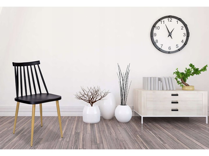 Krzesło retro K-KEN BLACK Pomieszczenie Salon Szerokość 33 cm Szerokość 42 cm Wysokość 78 cm Drewno Wysokość 36 cm Głębokość 37 cm Metal Tworzywo sztuczne Styl Skandynawski