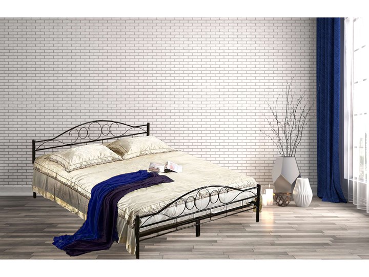Łóżko metalowe Arrigo 140x200 - czarne Rozmiar materaca 140x200 cm Kolor Czarny