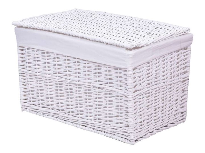 Kufer wiklinowy 66x40x40 cm - 105L - biały Kolor Szary Wiklina Kolor Szary