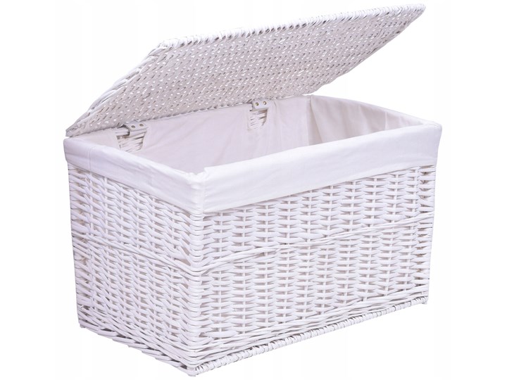 Kufer wiklinowy 66x40x40 cm - 105L - biały