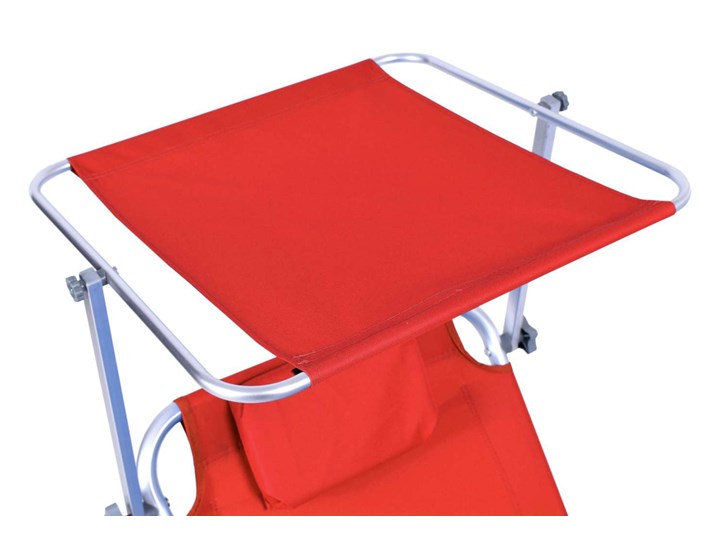 Leżak plażowy z kółkami Martin - RED Na kółkach Aluminium Z regulowanym oparciem Kolor Czerwony