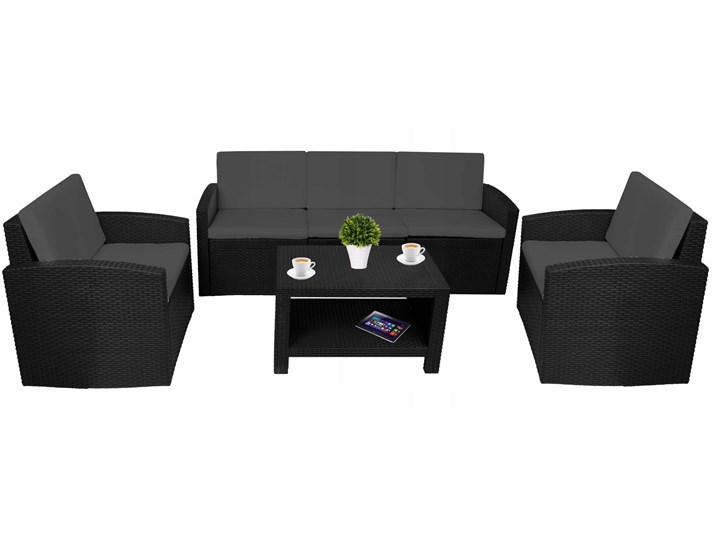 Zestaw mebli ogrodowych SIESTA GRAFIT - GRAFIT Zestawy kawowe Tworzywo sztuczne Zestawy wypoczynkowe Rattan Zawartość zestawu Sofa