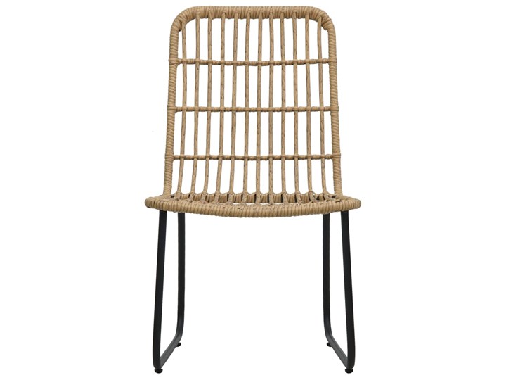 vidaXL Krzesła ogrodowe, 2 szt., polirattan, kolor dębowy Metal Krzesło z podłokietnikami Krzesła tradycyjne Kolor Beżowy
