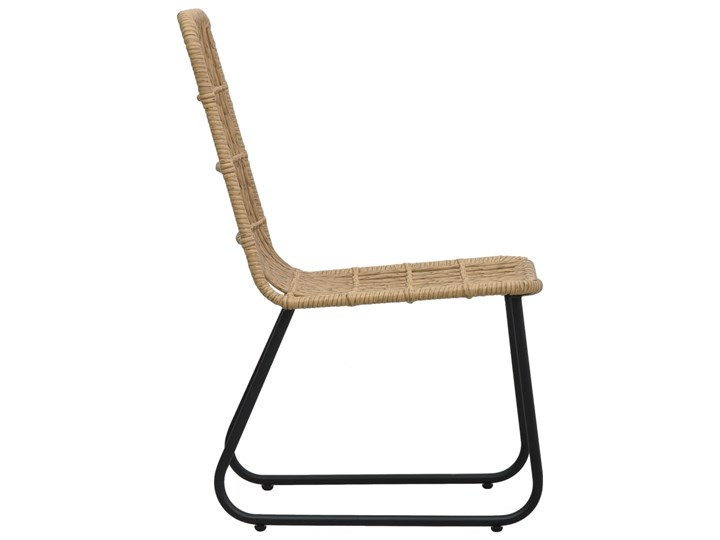 vidaXL Krzesła ogrodowe, 2 szt., polirattan, kolor dębowy Krzesła tradycyjne Krzesło z podłokietnikami Metal Kolor Beżowy