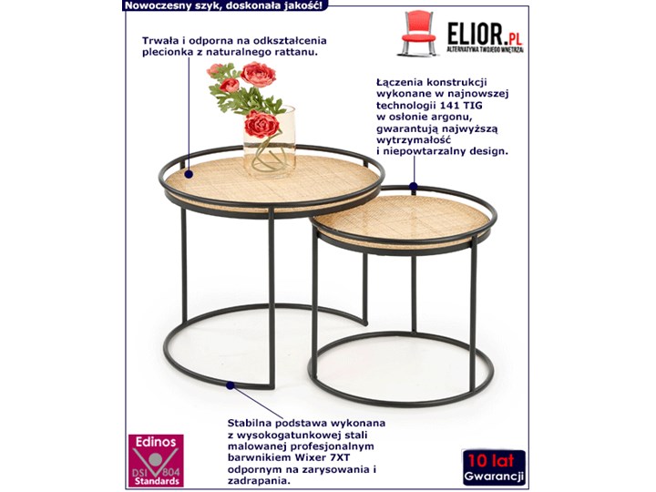 Zestaw loftowych stolików kawowych Artelia Zestaw stolików Wysokość 51 cm Kolor Beżowy