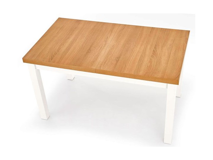Skandynawski stół rozkładany Selen 2X - dąb riviera + biały Szerokość 80 cm Wysokość 76 cm Długość 80 cm Drewno Długość 220 cm Rozkładanie