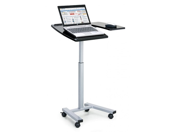 Stolik pod laptopa Płyta MDF Szerokość 60 cm Biurko komputerowe Szerokość 40 cm Głębokość 40 cm Stal Kolor Czarny