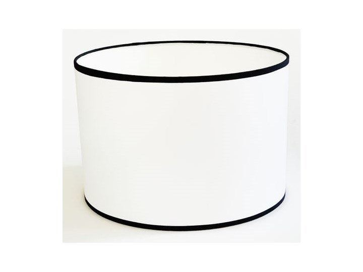 ABAŻUR BAWEŁNIANY WALEC BIAŁY LAMÓWKA CZARNA COCO CLASSIC 29,5X29,5XH20,5CM