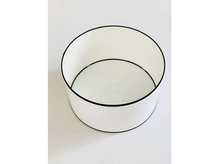 ABAŻUR BAWEŁNIANY WALEC BIAŁY LAMÓWKA CZARNA COCO CLASSIC 29,5X29,5XH20,5CM Kolor Czarny Kategoria Klosze i abażury