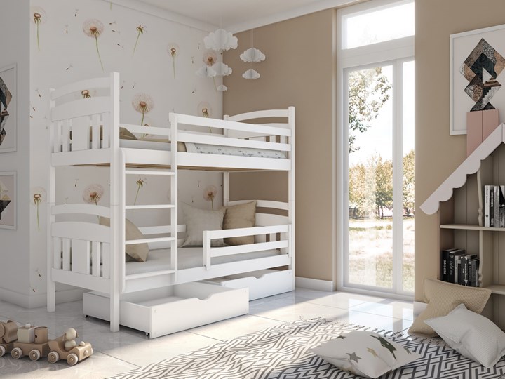 Łóżko piętrowe HUGO Lano Meble Drewno Kategoria Łóżka dla dzieci Kolor Biały