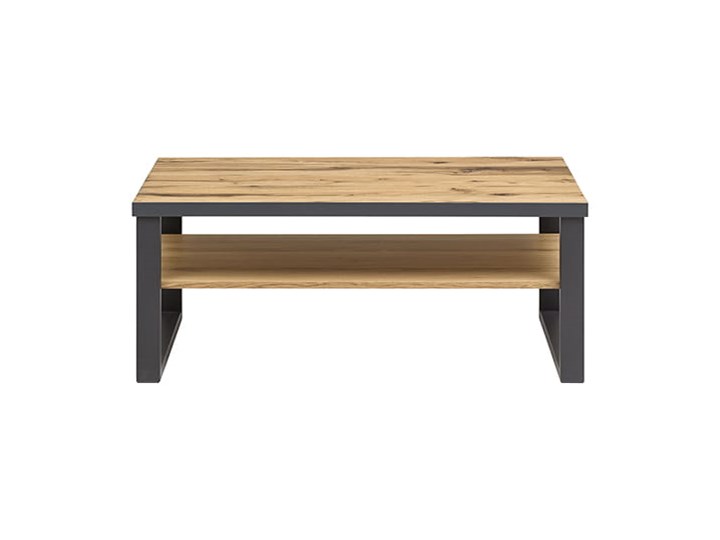 Ława dębowa Loft dąb dziki Soolido Meble Wysokość 46 cm Metal Szkło Drewno Beton Styl Industrialny