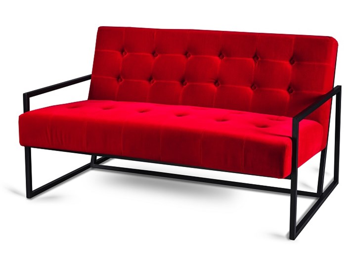 Fotel sofa KRABI  Velvet - Czerwony Stała konstrukcja Materiał obicia Tkanina Głębokość 52 cm Typ Gładkie