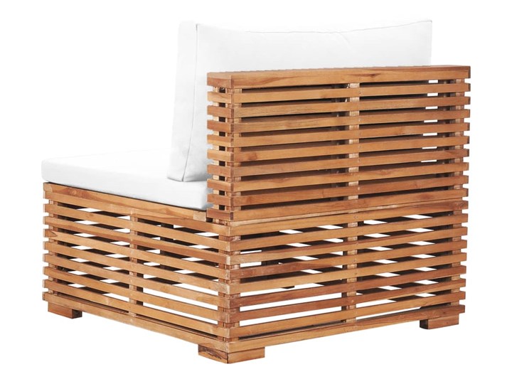vidaXL Siedzisko ogrodowe z kremową poduszką, lite drewno tekowe Modułowe Kategoria Fotele ogrodowe
